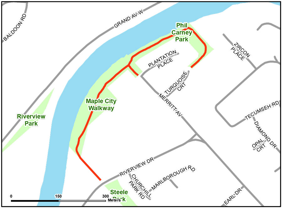 Map of Maple City Walkway & Phil Carney Park