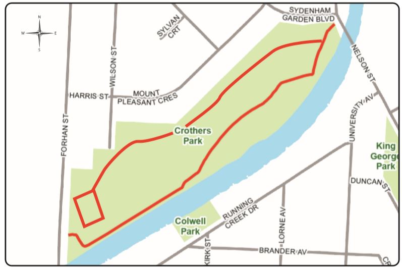 Map of Crothers Park Trail