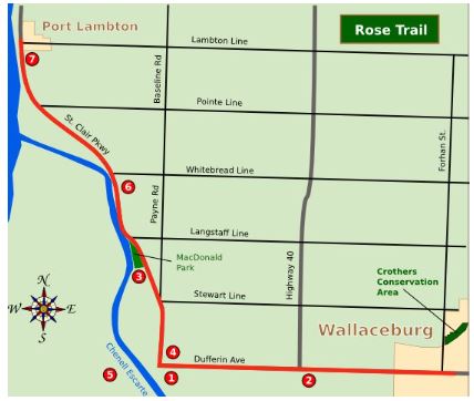 Map of Heritage Walk- Rose Trail