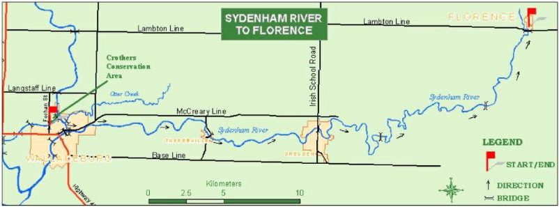 Map of Water Trail-Sydenham River to Florence