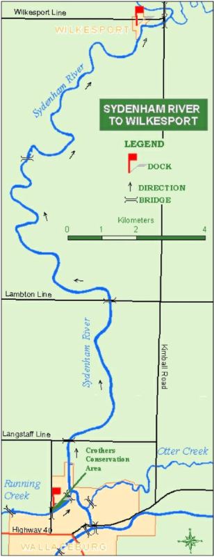 Map of Water Trail-Sydenham River to Wilkesport